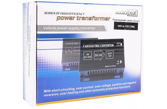 Перетворювач напруги AudioBeat 24V to 12V (10A)